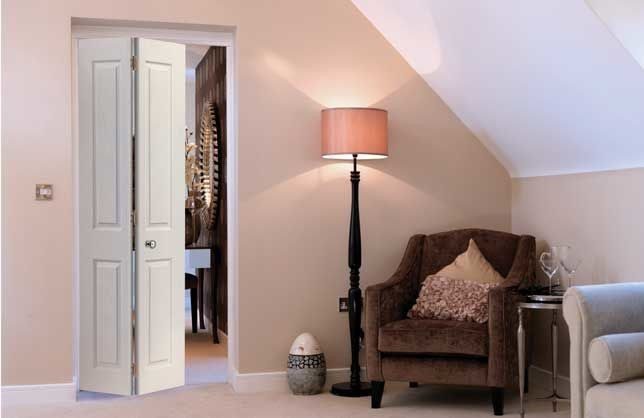 White bi-fold internal door