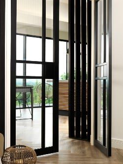 City Black glazed door pair