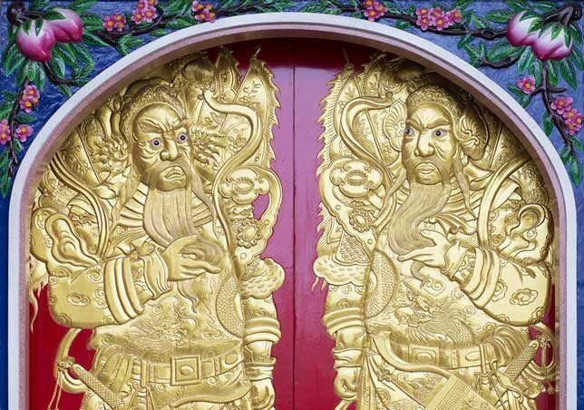 Gold embossed Chinese Door Gods