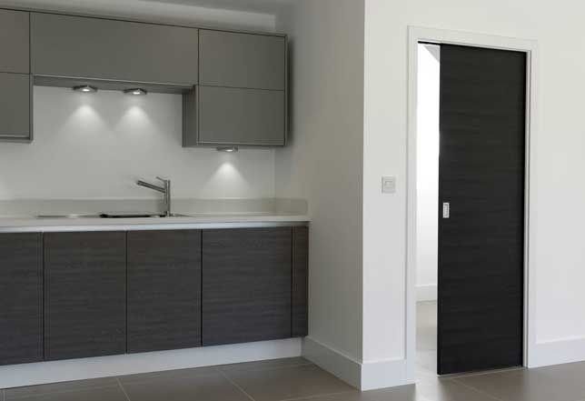 Dark grey pocket door