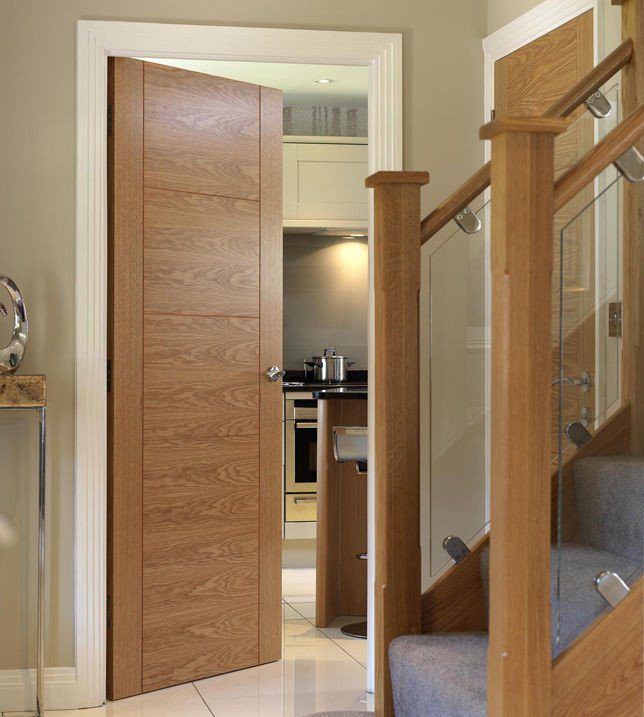 Contemporary oak internal door