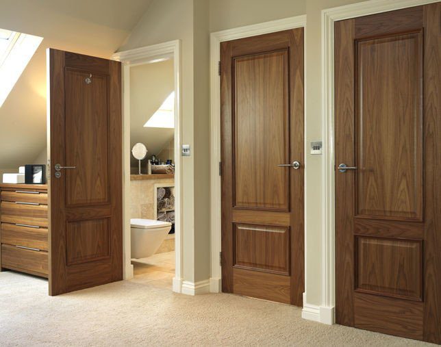 Traditional style walnut internal door