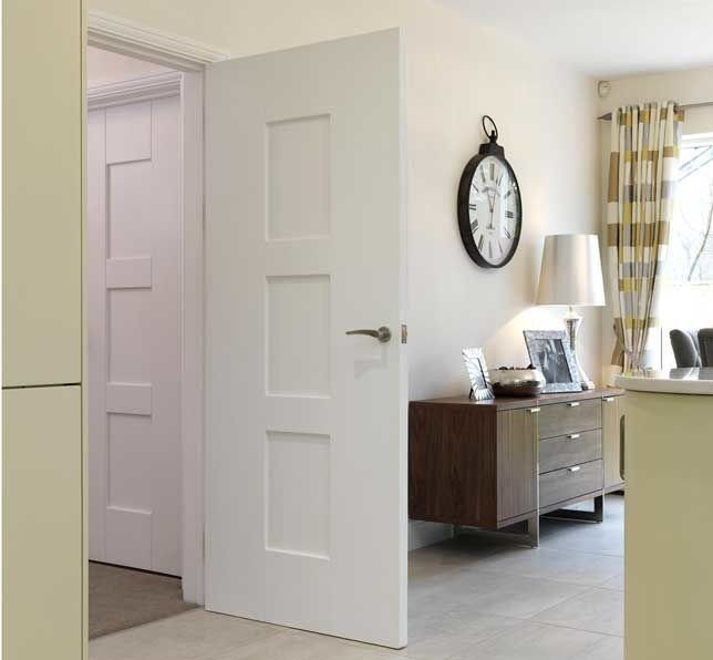 White shaker style interior door