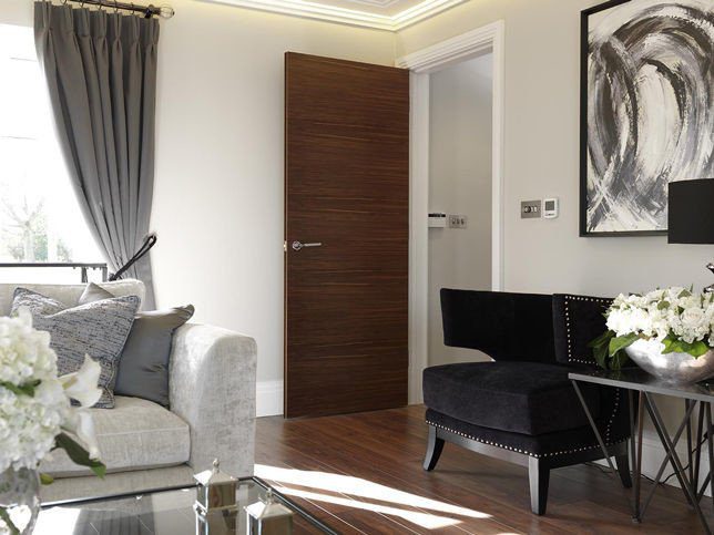 Contemporary walnut internal door