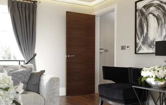 Walnut flush interior door 