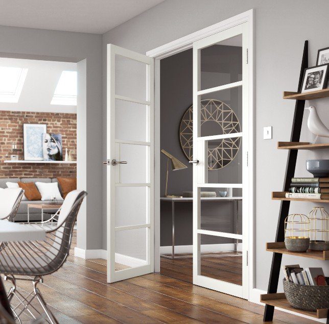 Metro White double glass doors