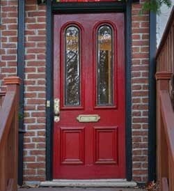 Red front door