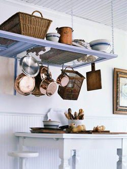 Shabby chic door pot rack