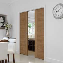 Oak pocket doors