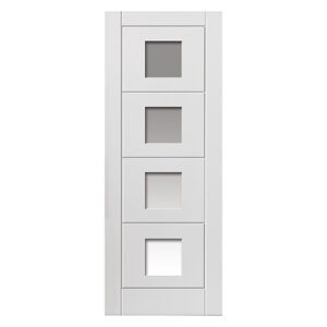 Quattro White Primed Glass Internal Door