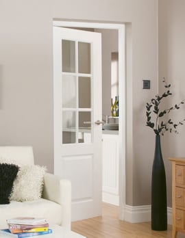 White moulded glazed door in a modern home