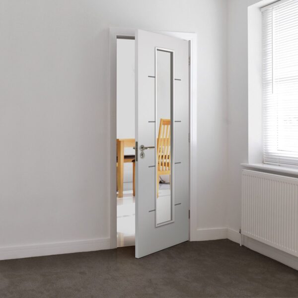 Blanco Painted White Glass Internal Door