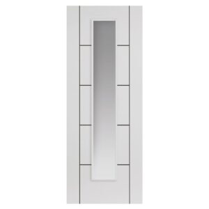 Linea Painted White Glass Internal Door