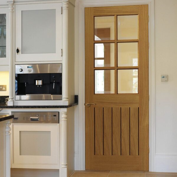 Tutbury Oak Glass Internal Door - Unfinished