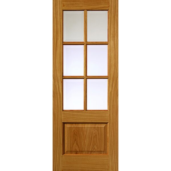 Dove Oak Veneer Glass Internal Door - Finished